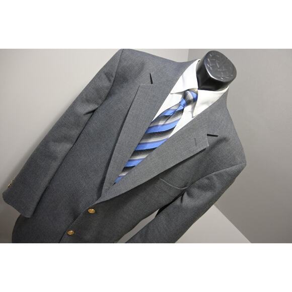 Wimbledon Of England Gold Button Blazer Sports Jacket Gray Mens Sz 48 R - Picture 4 of 13